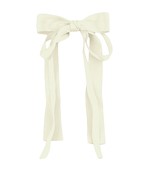 Long Double Tail Bow Barrette - Ivory
