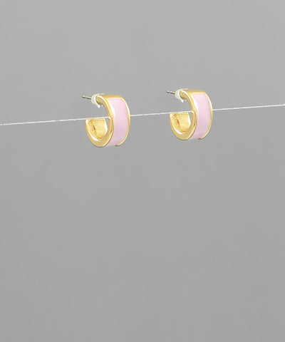 Light Pink hoops with gold outline and backing.