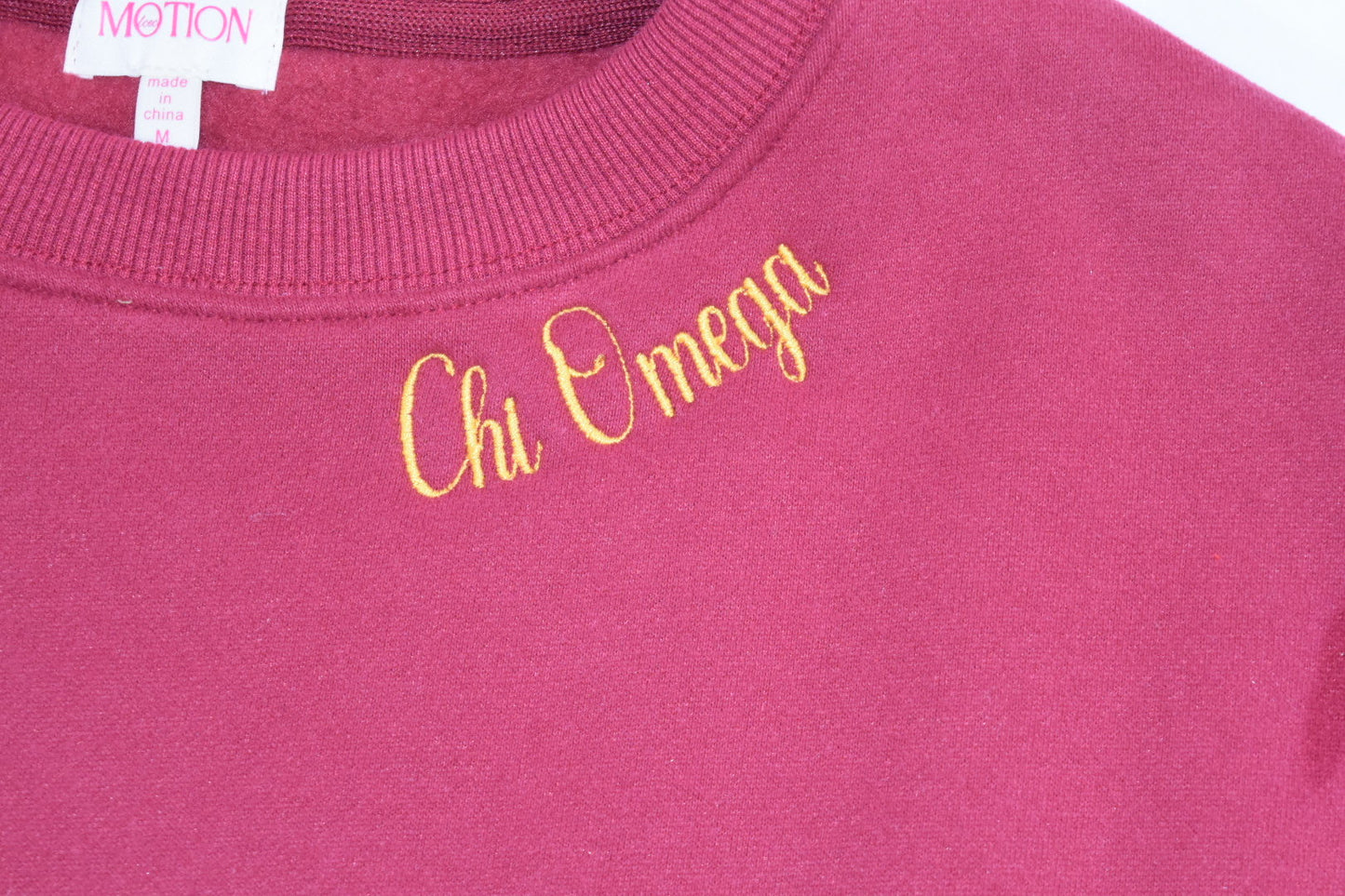 Sweatset with "Chi Omega" embroidery