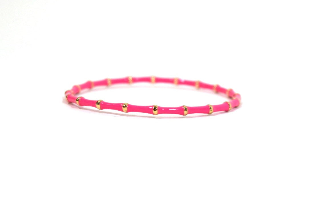Bamboo Bracelet Thin Fuchsia