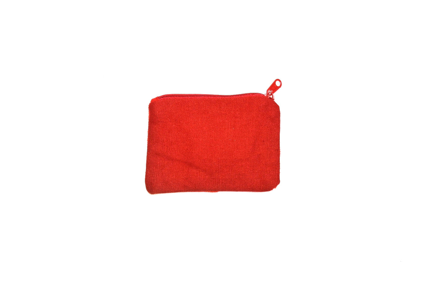 Gameday Beaded Coin Pouch. Red & Black. Back view.