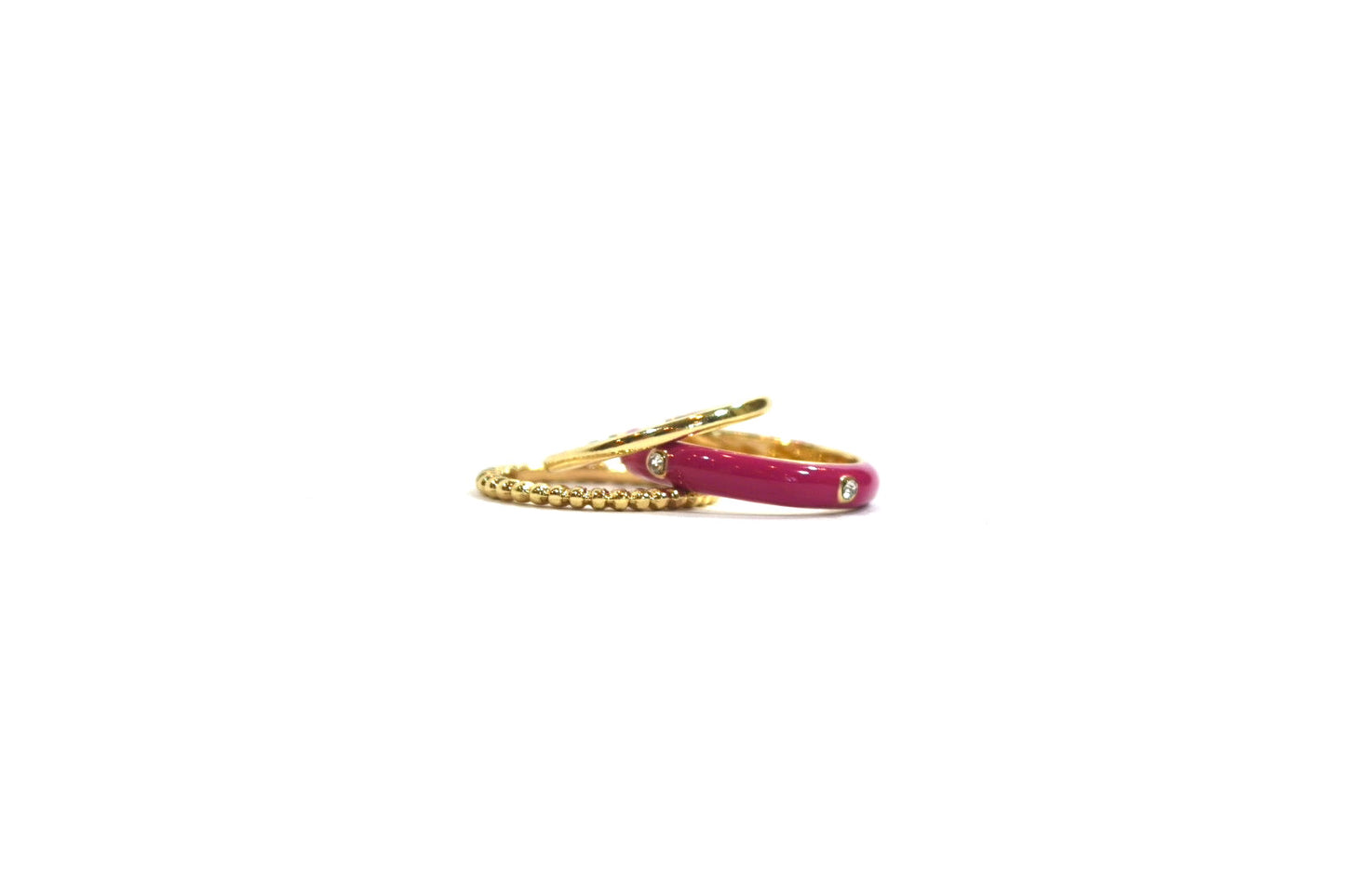 Ring Set Fuchsia & Gold