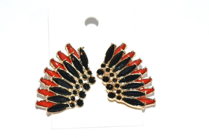 UGA Gameday Wing Earrings Red & Black