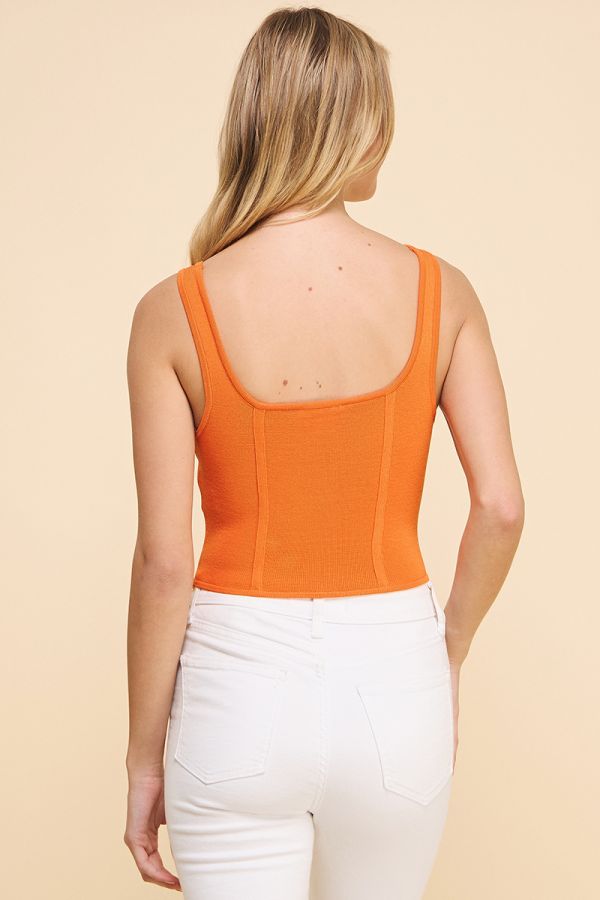 "Emily" Sleeveless Knit Corset Orange