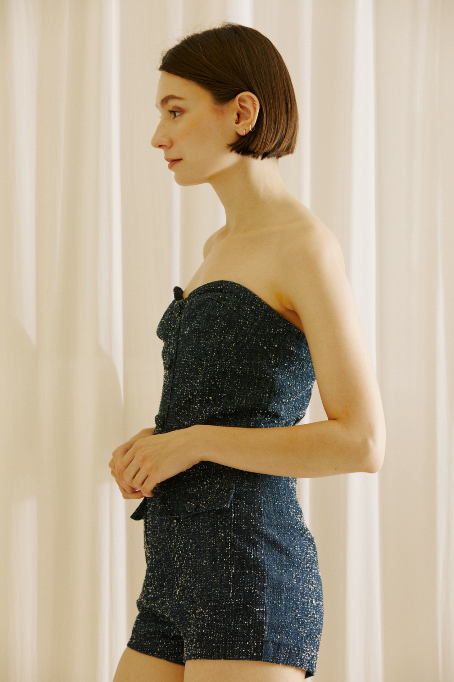 "Lizzie" Denim Woven Romper
