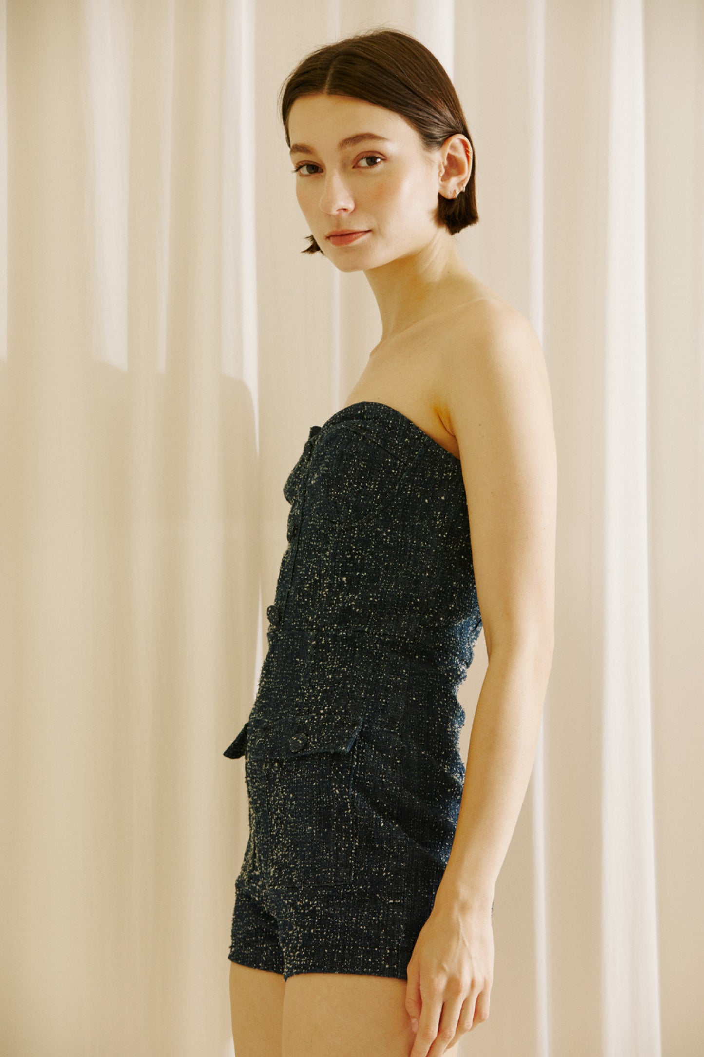 "Lizzie" Denim Woven Romper