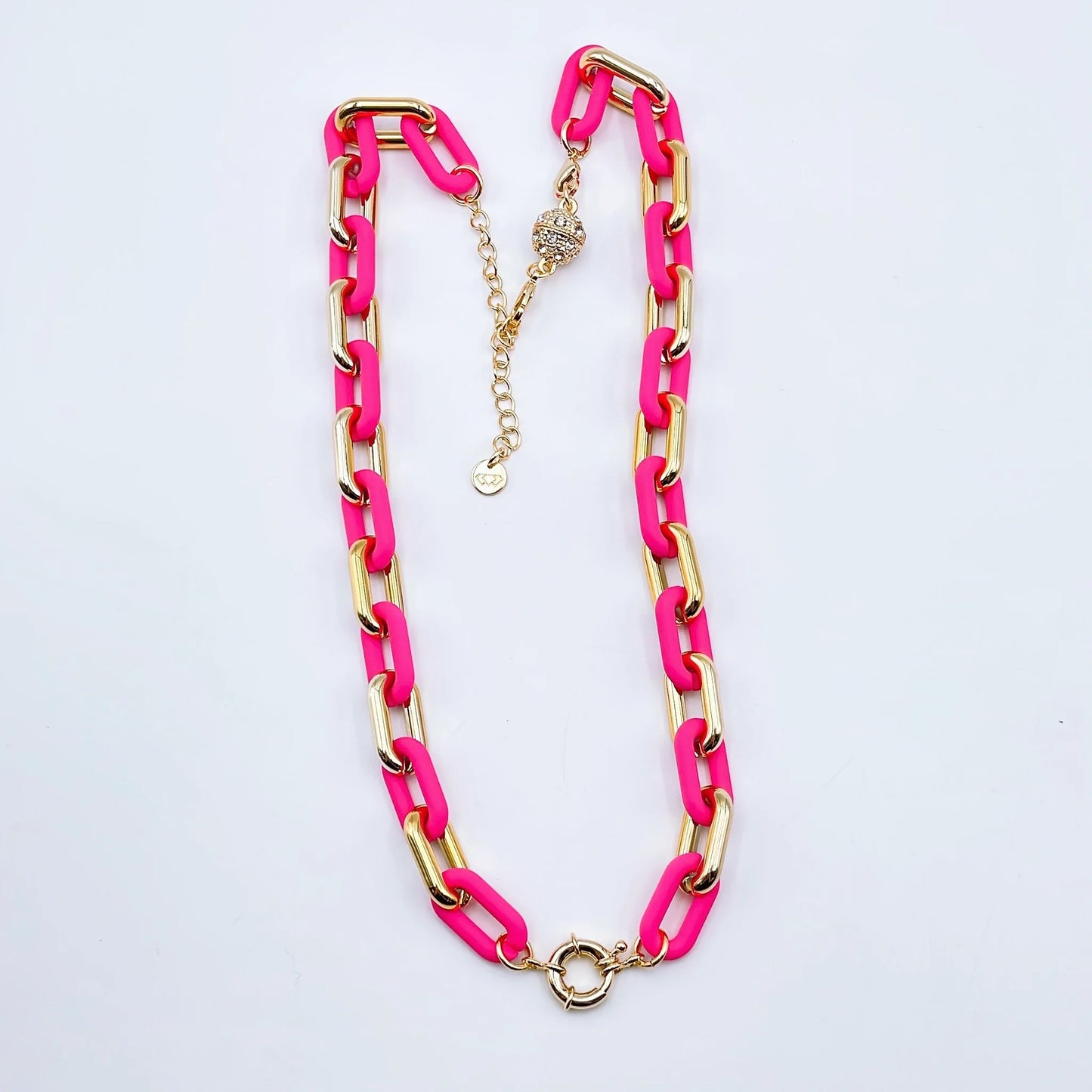 Chunky Chain Necklace Hot Pink
