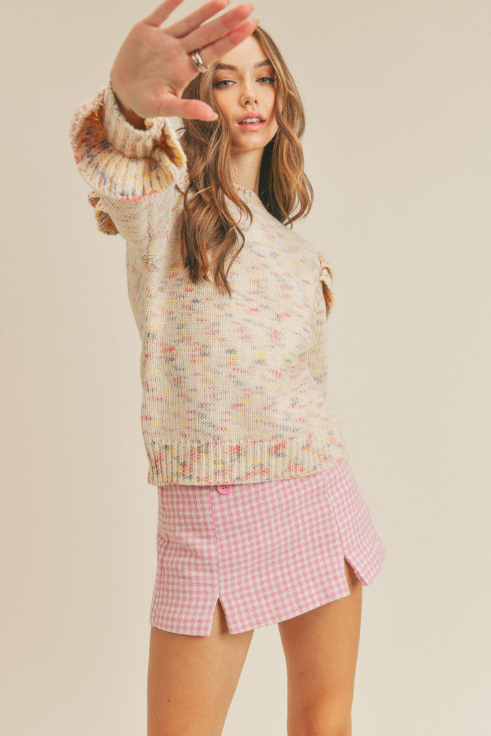 "Maddi" Houndstooth Skort Pink