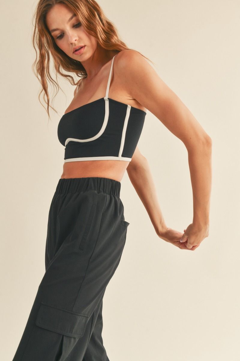  Sculpting Bra Tank - Black.  Side view.