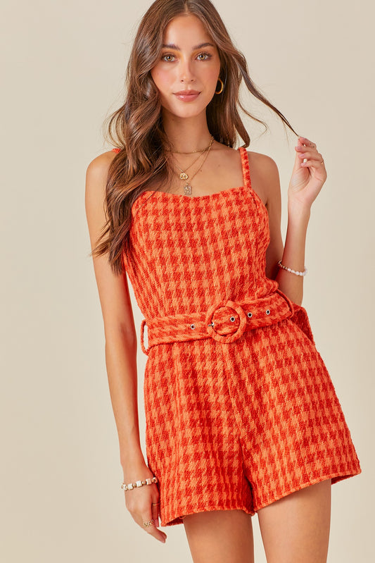 "Beverly Hills" Tweed Romper - Sunkist Two Toned