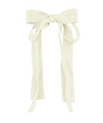 Long Double Tail Bow Barrette - Ivory