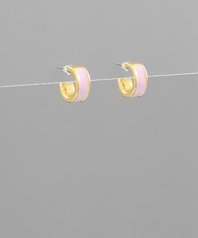 Light Pink hoops with gold outline and backing. 