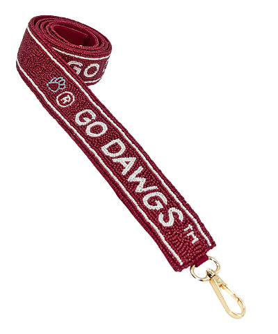 Mississippi State "Go Dawgs" Beaded Bag Strap