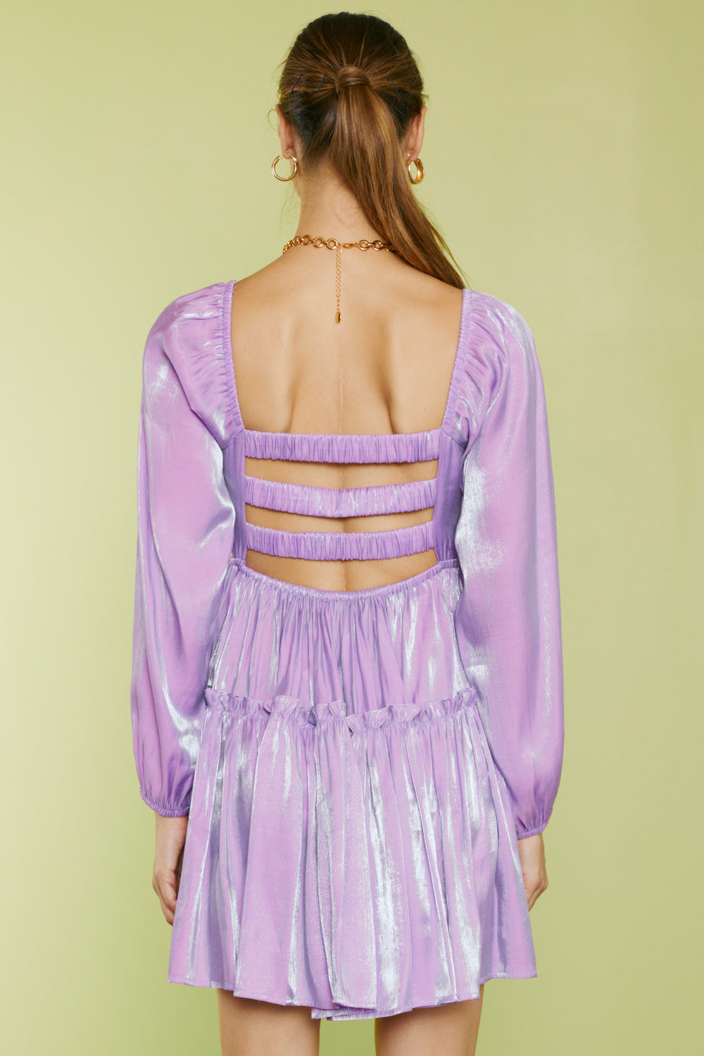 "Reagan" Shimmery Mini Dress Lavender