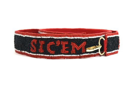 UGA "Sic Em" Beaded Bag Strap