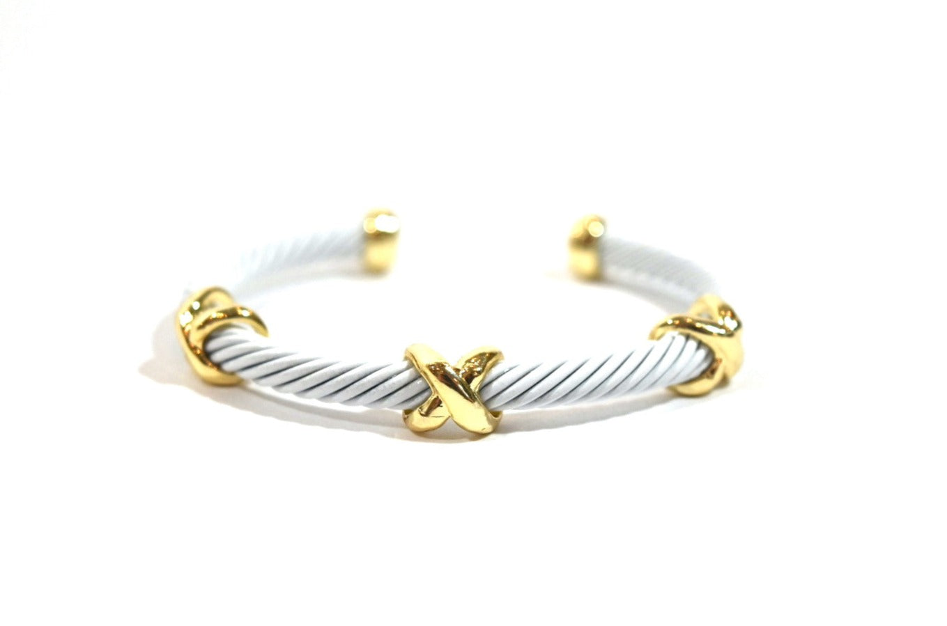 Designer Inspired Cable Bracelet White