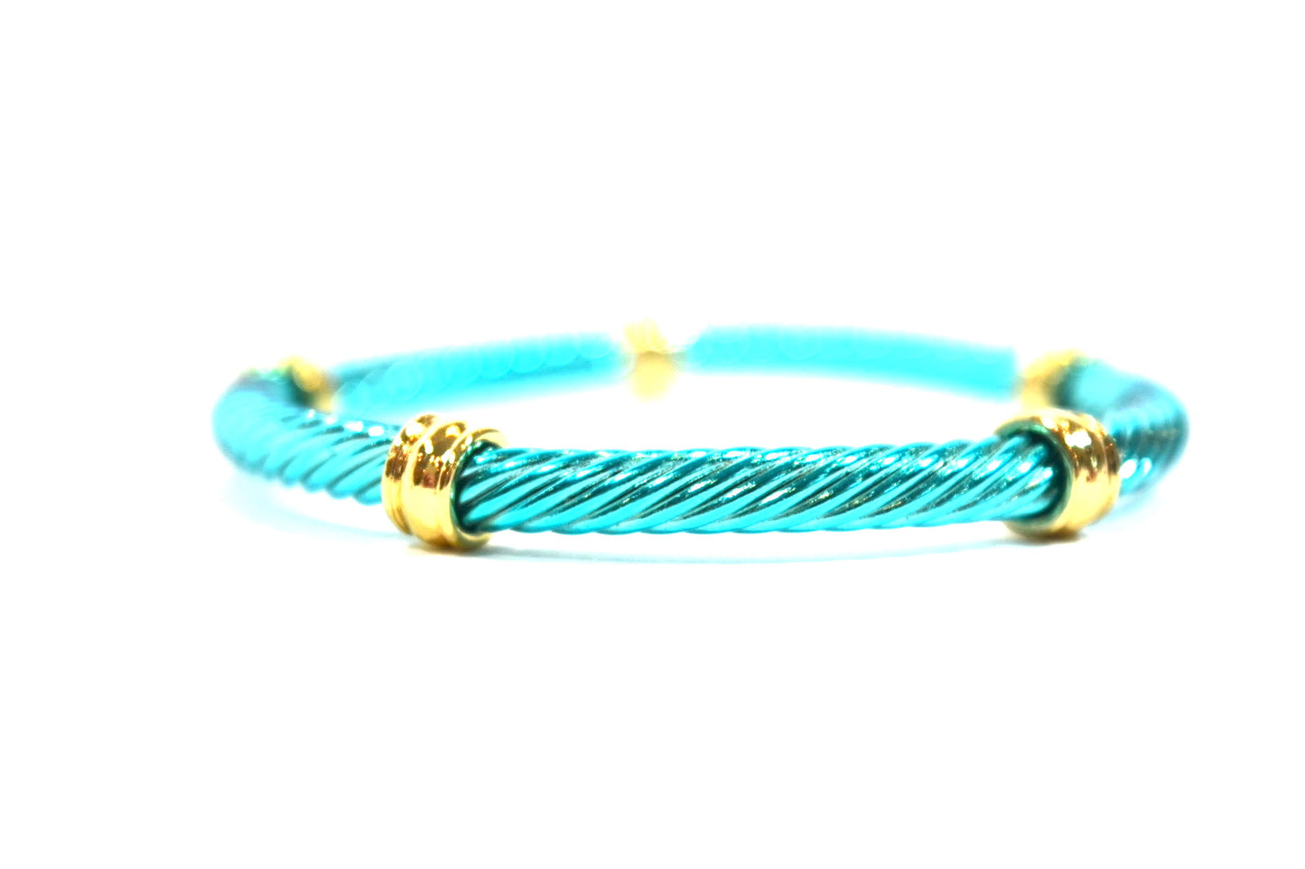 Designer Inspired Twisted Bracelet Turquoise & Gold
