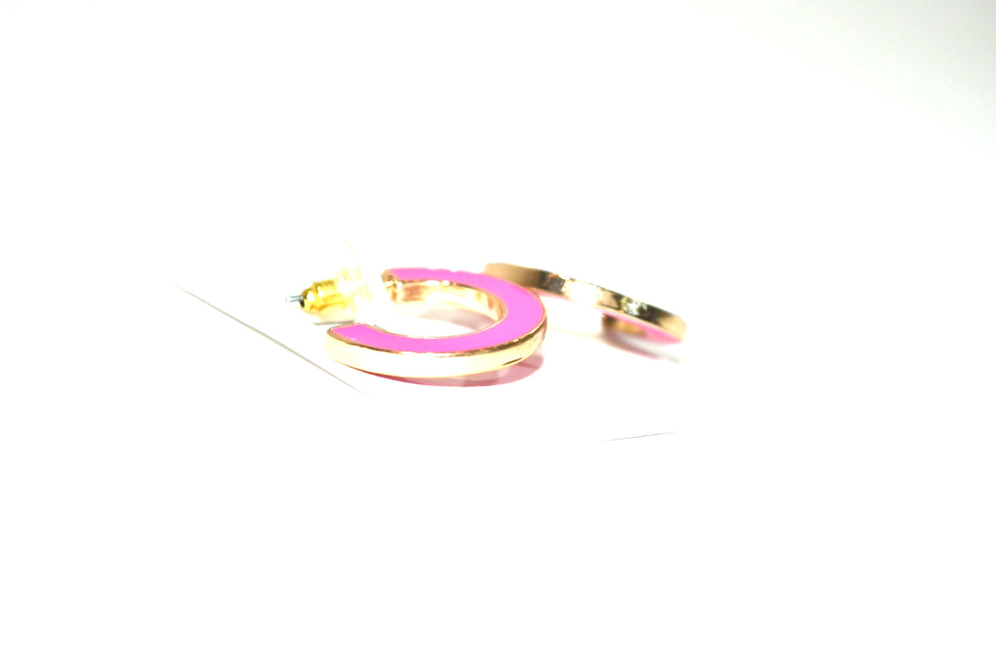 2-Side Hoop Earrings Fuschia