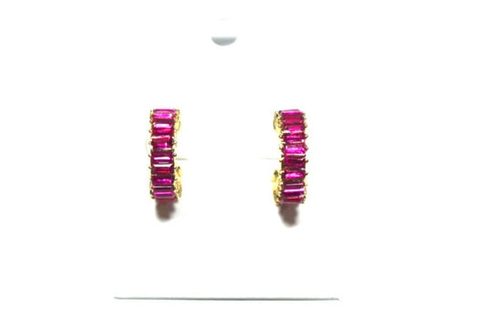 Baguette Hoops Hot Pink