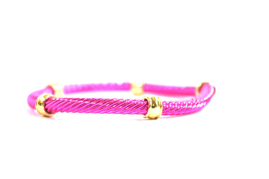 Designer Inspired Twisted Bracelet Pink & Gold