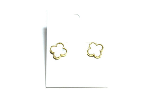 Designer Inspired Clover Earrings Gold