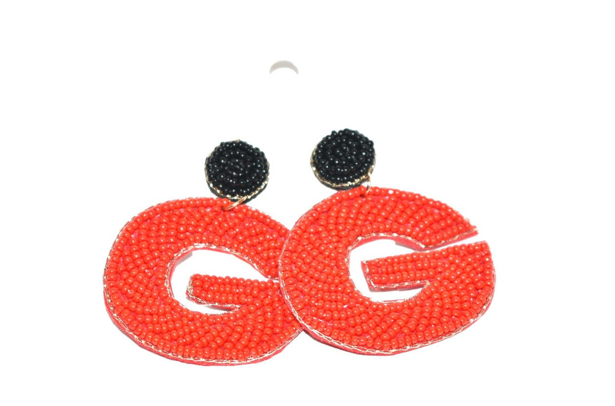 UGA Gameday "G" Beaded Earrings Red