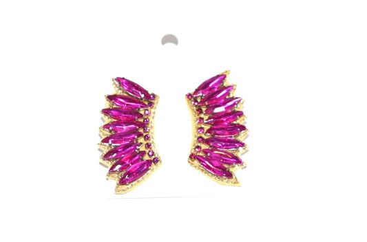 Marquise Wing Earrings Fuchsia