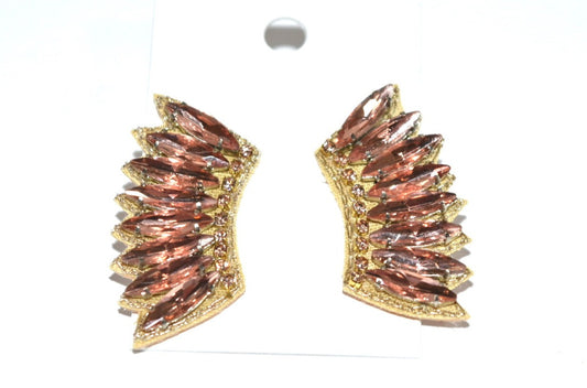 Marquise Wing Earrings Peach