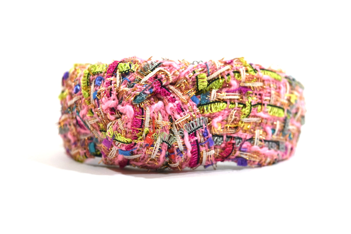 Multi Color Tweed Headband Pink
