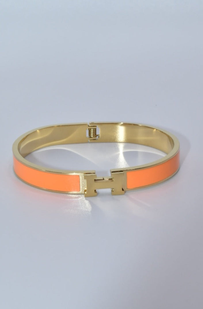 Designer Inspired "H" Bracelet Orange