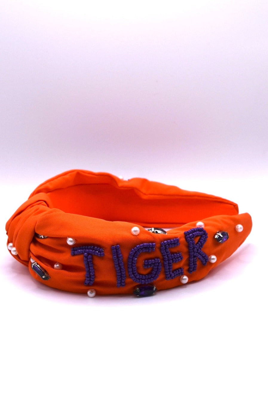 Clemson Gameday Beaded Headband Orange & Purple