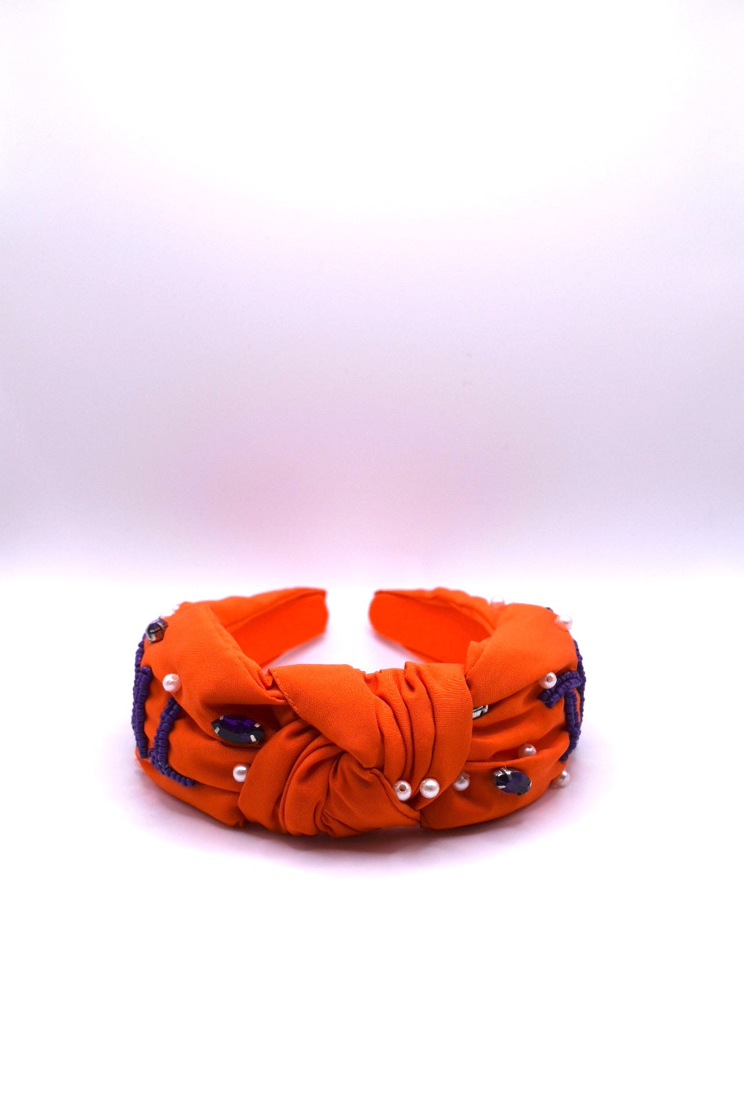 Clemson Gameday Beaded Headband Orange & Purple