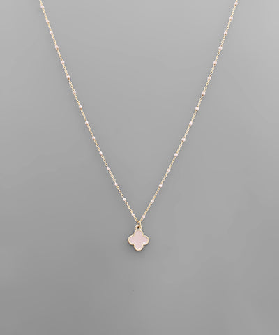 Designer Inspired Clover Bead Necklace Pink