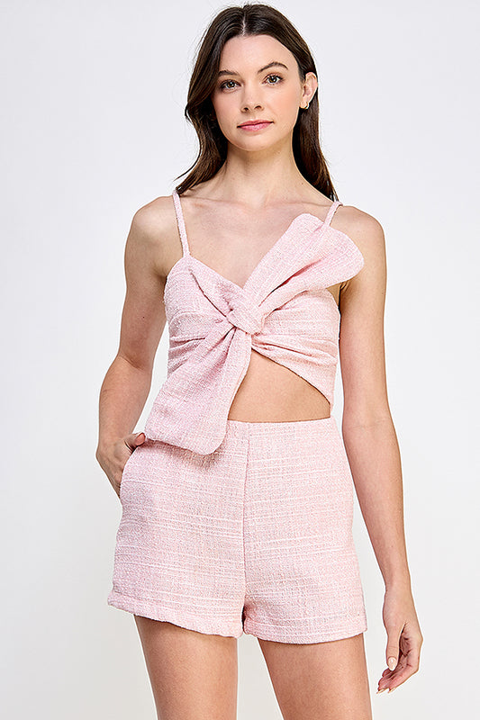 "Gracie" Contrast Bow Strappy Romper