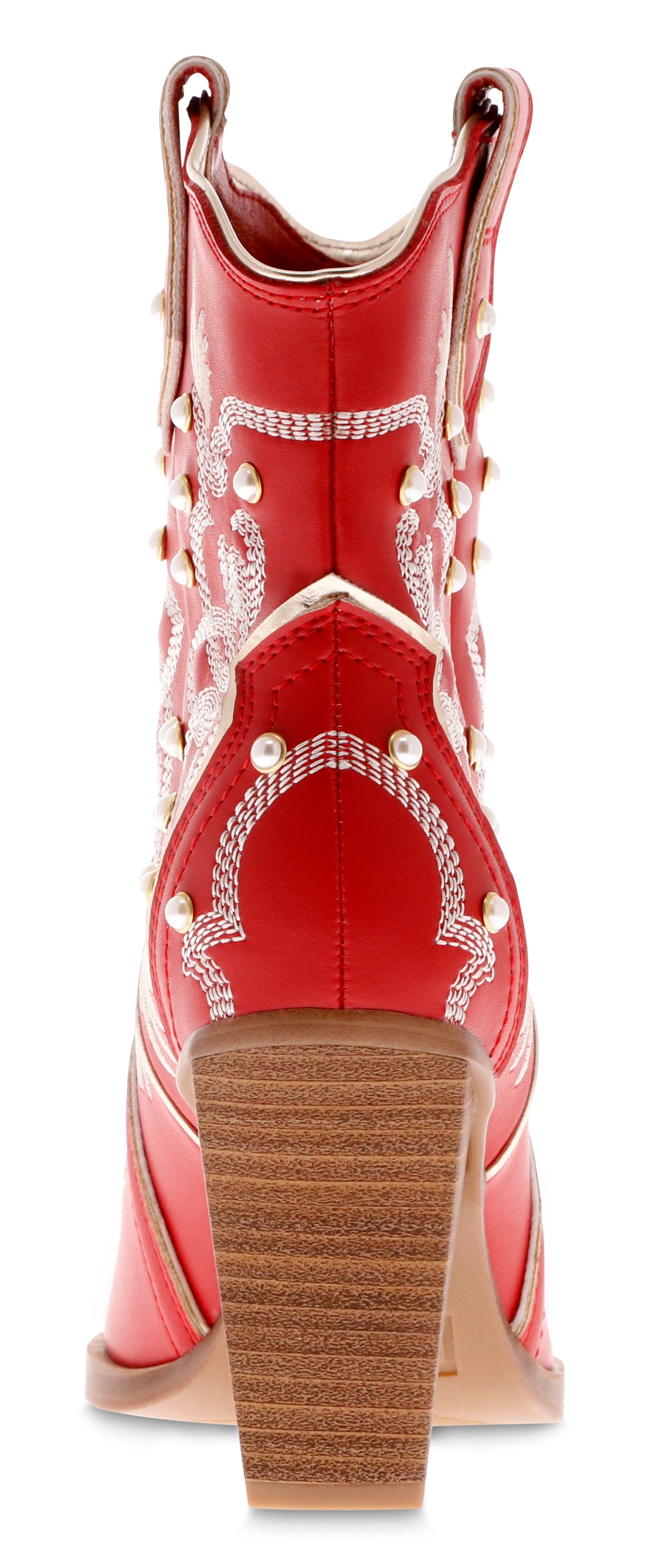 "Wendi" Pearl Cowboy Boots - Red