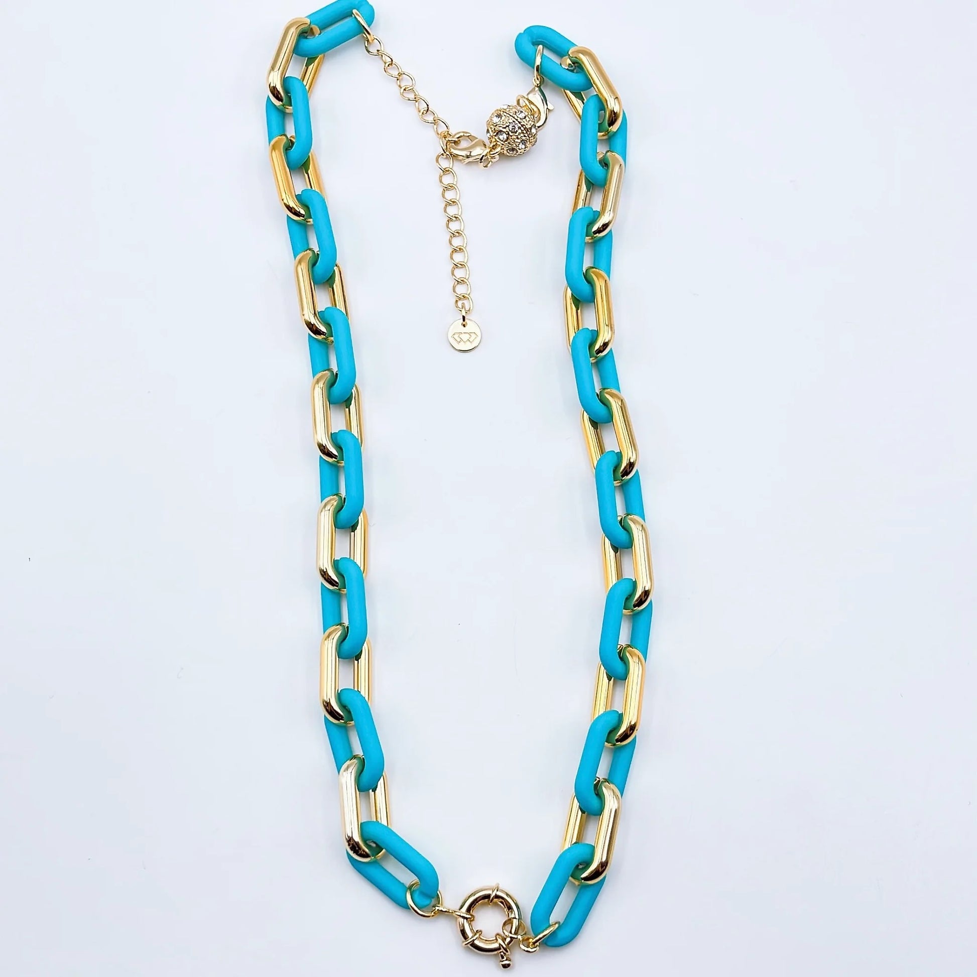 Chunky Chain Necklace Blue