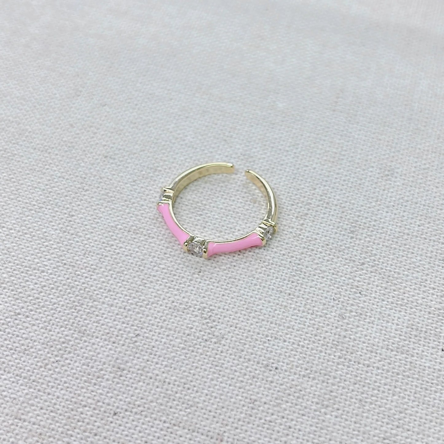 Bamboo Ring - Pink & Gold