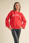 "Georgia" Hoodie Sweater - Red